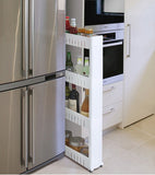 Gap shelf pulley mobile kitchen & bathroom storage rack